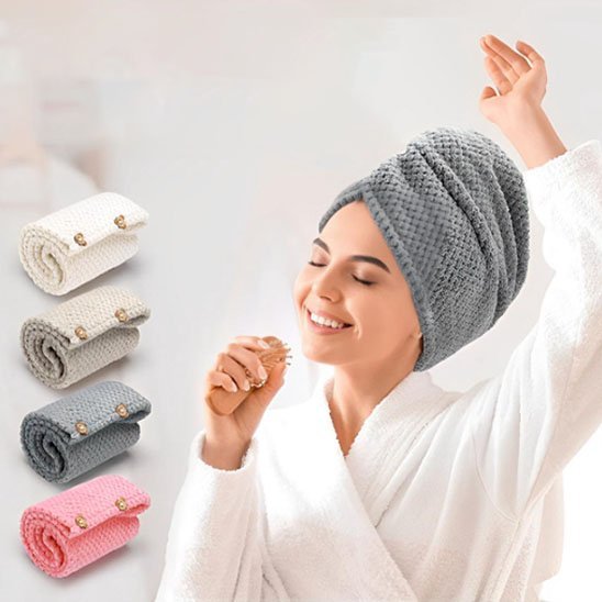 Serviette Cheveux Microfibre Ultra - Absorbante | Turban Séchage Rapide - Laviizi