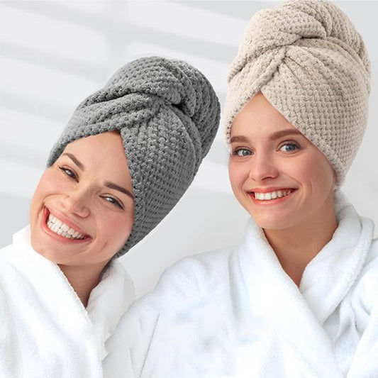 Serviette Cheveux Microfibre Ultra - Absorbante | Turban Séchage Rapide - Laviizi