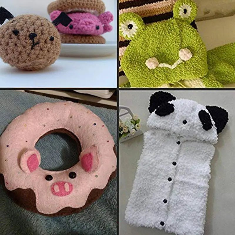 Yeux de sécurité artisanaux en plastique noir, 100 pièces, 6 - 12mm, pour ours, peluche, poupée animale, Amigurumi, accessoires de bricolage - Laviizi